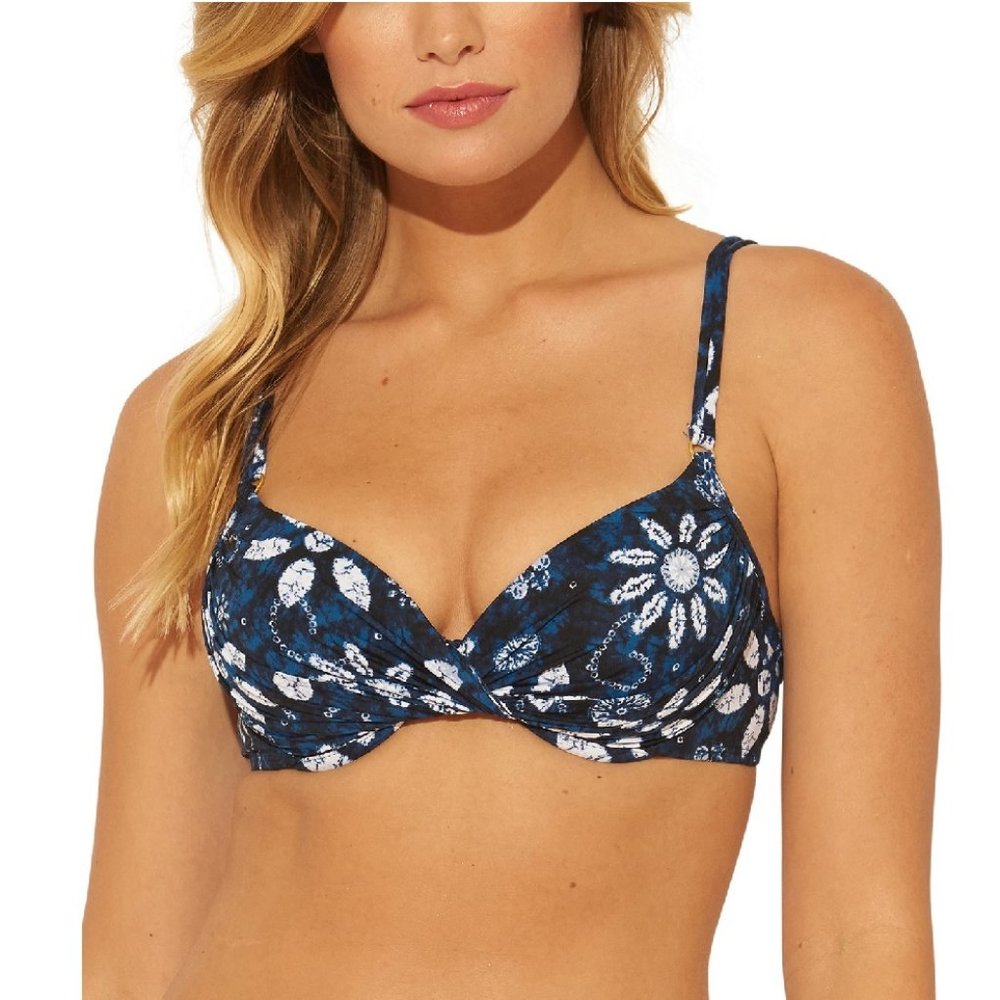 💥Bleu by Rod Beattie Printed Underwire Bikini Top